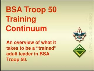 BSA Troop 50 Training Continuum