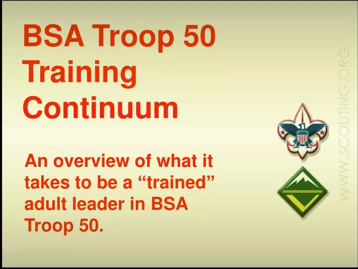 bsa troop 50 training continuum