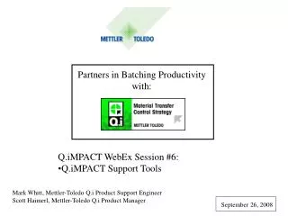 Partners in Batching Productivity with: