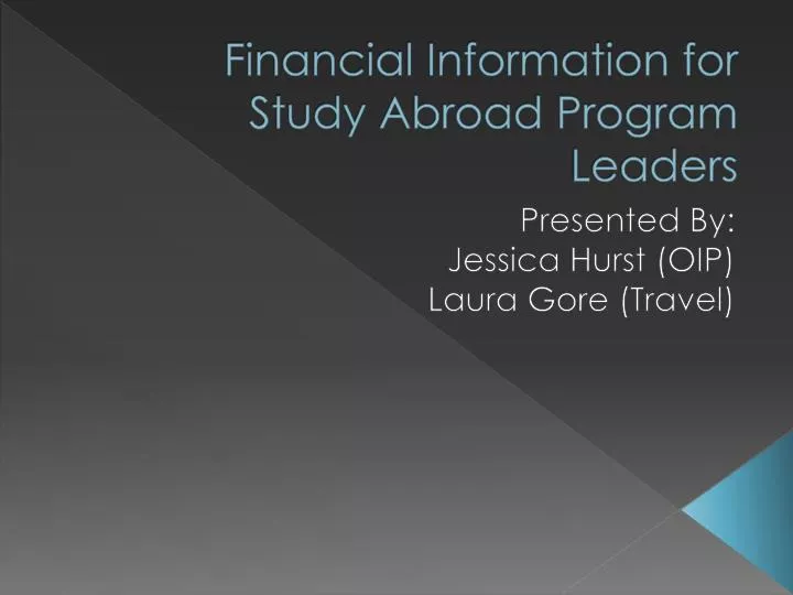 financial information for study abroad program leaders
