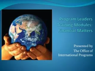 Program Leaders Training Modules: Financial Matters