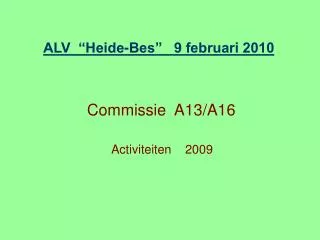 commissie a13 a16 activiteiten 2009