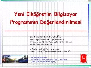 yeni lk retim bilgisayar program n n de erlendirilmesi