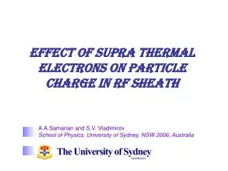 Effect of supra thermal electrons on particle charge in RF sheath