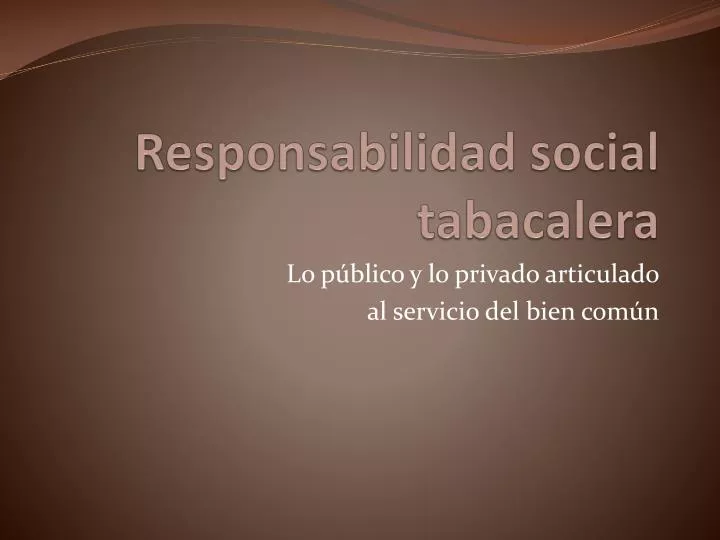 responsabilidad social tabacalera