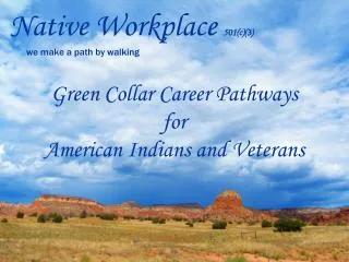 Native Workplace 501(c)(3) we make a path by walking