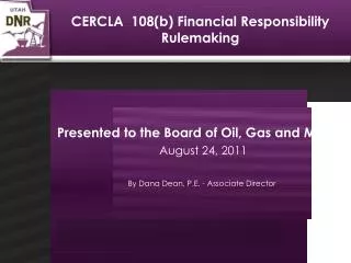 CERCLA 108(b) Financial Responsibility Rulemaking