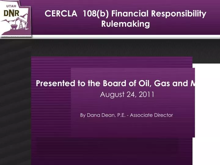 cercla 108 b financial responsibility rulemaking