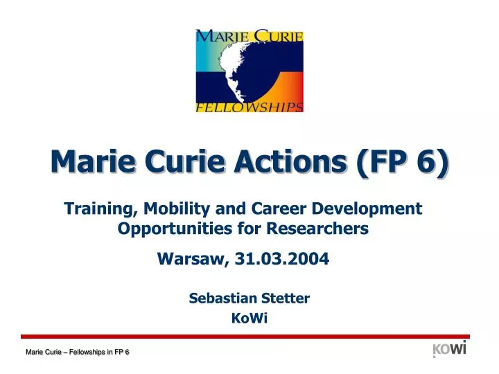 marie curie actions fp 6