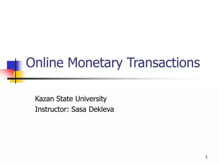 online monetary transactions