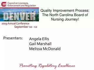 Quality Improvement Process: The North Carolina Board of Nursing Journey!
