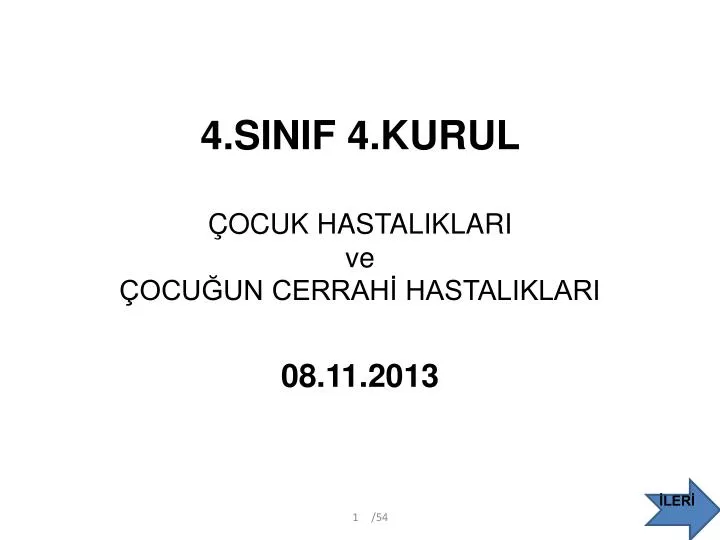 4 sinif 4 kurul ocuk hastaliklari ve ocu un cerrah hastaliklari