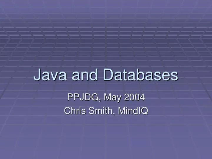 java and databases