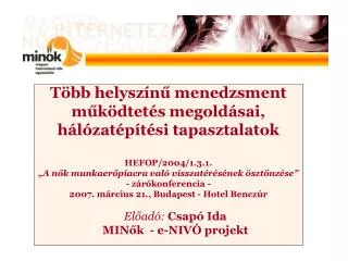 el ad csap ida min k e niv projekt