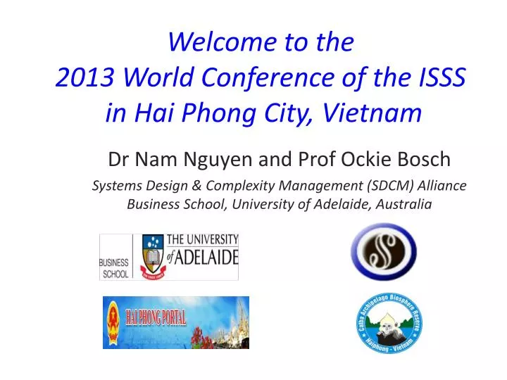 welcome to the 2013 world conference of the isss in hai phong city vietnam
