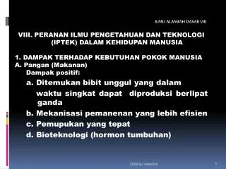 ilmu alamiah dasar viii