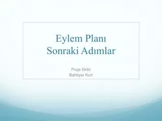 eylem plan sonraki ad mlar
