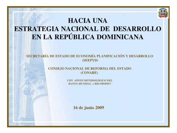 hacia una estrategia nacional de desarrollo en la rep blica dominicana