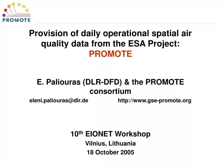 provision of daily operational spatial air quality data from the esa project promote