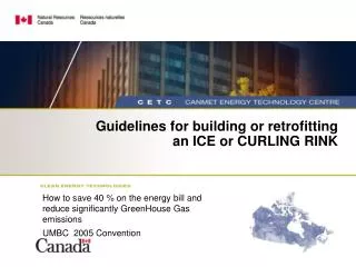 Guidelines for building or retrofitting an ICE or CURLING RINK