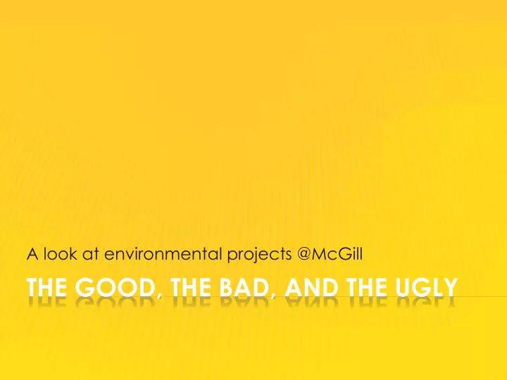 a look at environmental projects @mcgill