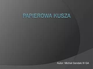 autor micha gendek iii ga