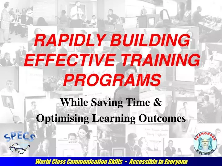 rapidly building effective training programs