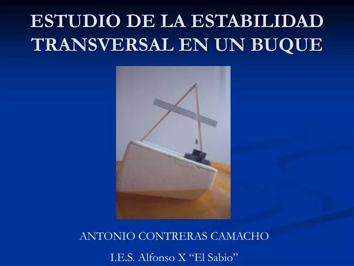 estudio de la estabilidad transversal en un buque