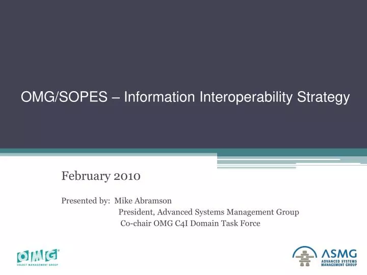 omg sopes information interoperability strategy
