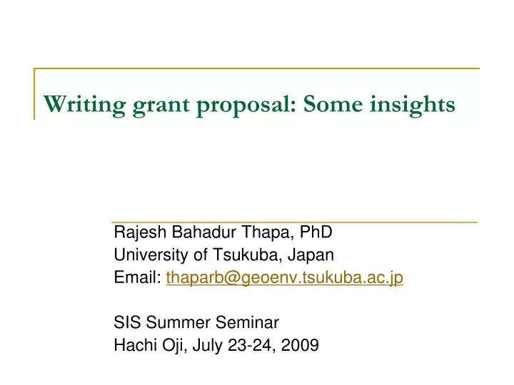 writing grant proposal some insights