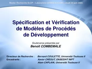 sp cification et v rification de mod les de proc d s de d veloppement