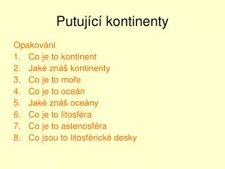 putuj c kontinenty