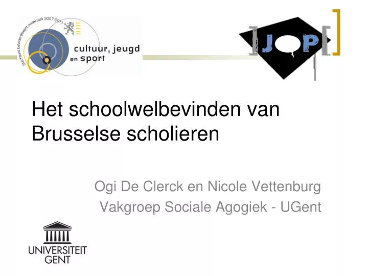 het schoolwelbevinden van brusselse scholieren