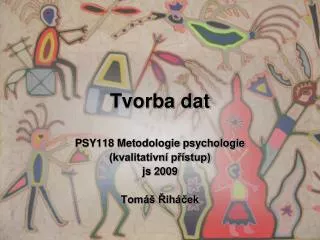 tvorba dat