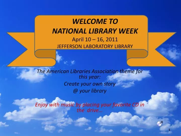 welcome to national library week april 10 16 2011 jefferson laboratory library