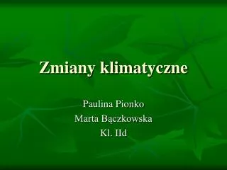zmiany klimatyczne
