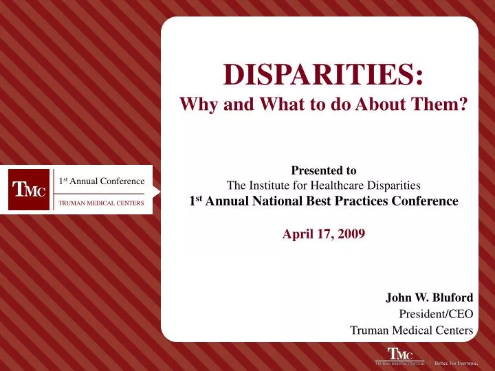 disparities why and what to do about them