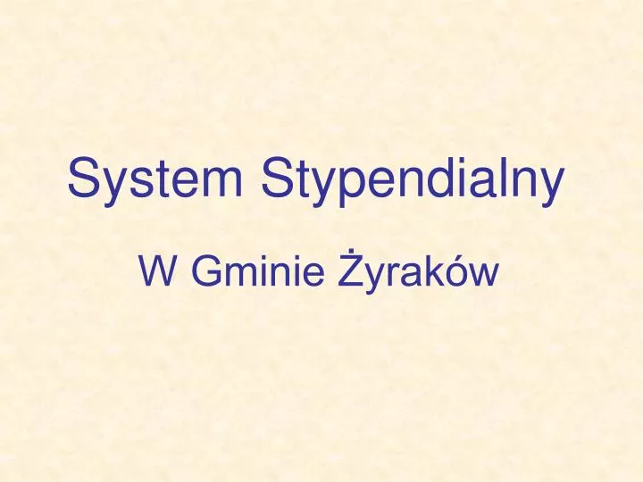 system stypendialny