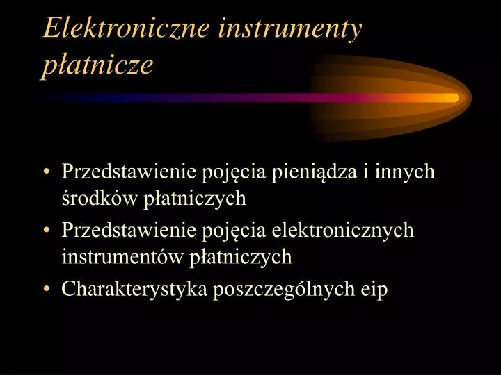 elektroniczne instrumenty p atnicze