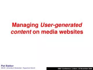 Managing User-generated content on media websites
