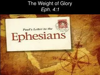 The Weight of Glory Eph. 4:1