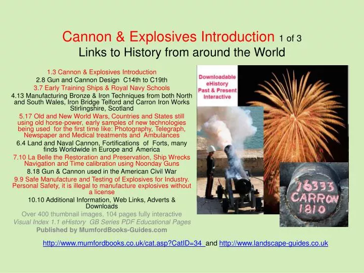 cannon explosives introduction 1 of 3 links to history from around the world