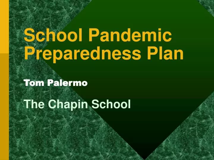 school pandemic preparedness plan