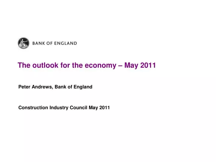 the outlook for the economy may 2011