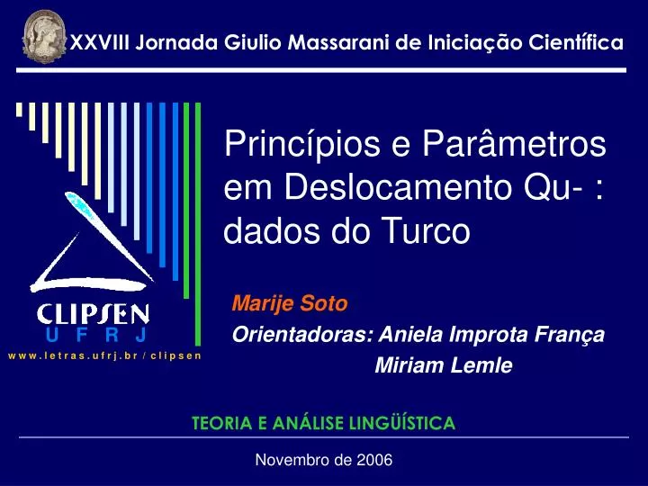 princ pios e par metros em deslocamento qu dados do turco