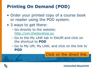 Printing On Demand (POD)