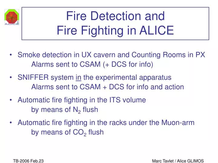 fire detection and fire fighting in alice