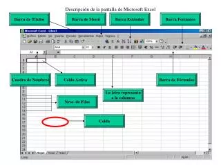 descripci n de la pantalla de microsoft excel