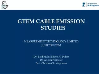 GTEM CABLE EMISSION STUDIES MEASUREMENT TECHNOLOGY LIMITED JUNE 29 TH 2010