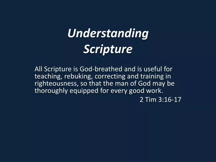 understanding scripture